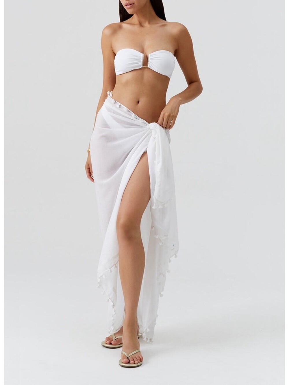 Melissa Odabash Pareo White Women's Green Cover-Up One Size